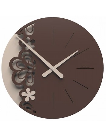 CALLEADESIGN: Merletto orologio da parete rotondo moderno floreale colore cioccolato in offerta