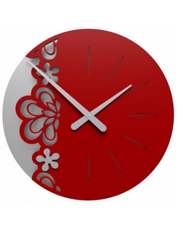 CALLEADESIGN: Merletto orologio da parete rotondo moderno floreale colore rubino in offerta