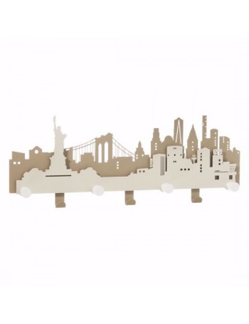 ARTI e MESTIERI: Appendiabiti da parete della grande mela nyc metallo beige e avorio in offerta