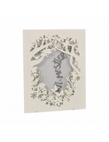 ARTI e MESTIERI: C'era una volta cornice portafoto bianco avorio design particolare in offerta