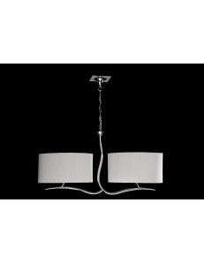 MANTRA: Eve chrome lampadario moderno bilancere paralumi ovali in offerta 2