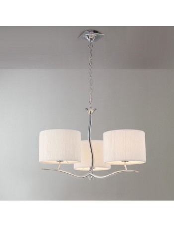 MANTRA: Eve chrome lampadario paralumi in tessuto 3 luci in offerta