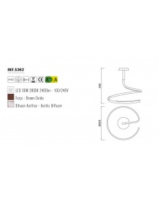 MANTRA: Nur marrone ossido lampadario led 30w 2800k in offerta 2