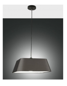 FABAS LUCE: Allegra sospensione cucina quadrata paralume tessuto nero piccola in offerta