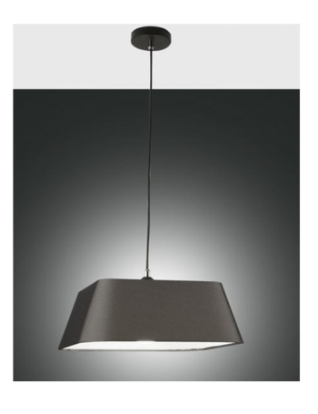 FABAS LUCE: Allegra sospensione cucina quadrata paralume tessuto nero piccola in offerta