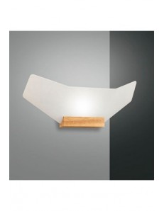 FABAS LUCE: Flap applique moderno led 15w legno di quercia e vetro in offerta
