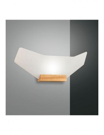 FABAS LUCE: Flap applique moderno led 15w legno di quercia e vetro in offerta