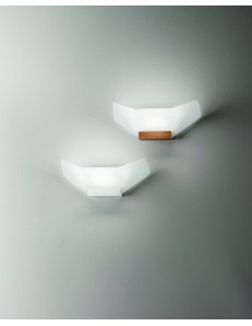 FABAS LUCE: Flap applique moderno led 15w legno di quercia e vetro in offerta 2