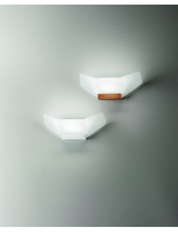 FABAS LUCE: Flap applique moderno led 15w legno di quercia e vetro in offerta
