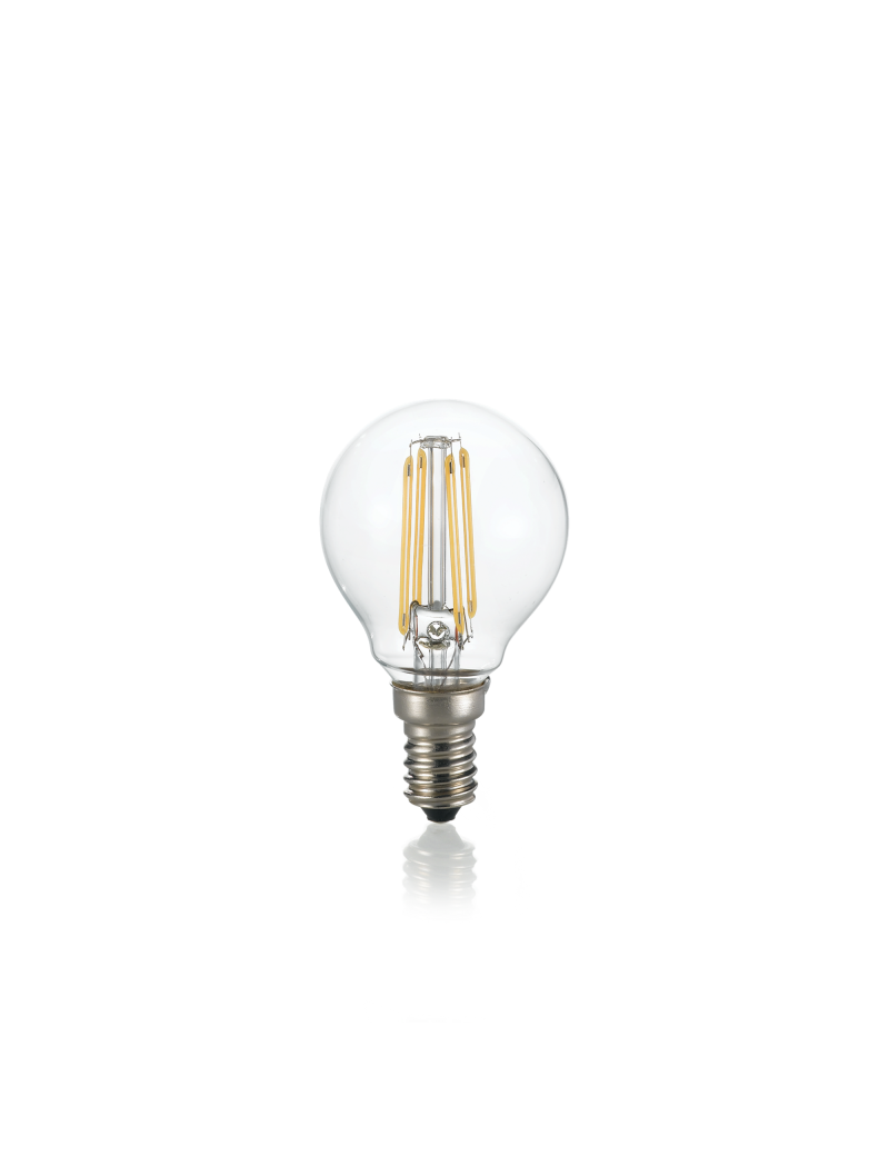 Ideal Lux Lampadina E14 led 4w dimmerabile sfera vetro trasparente luce  calda