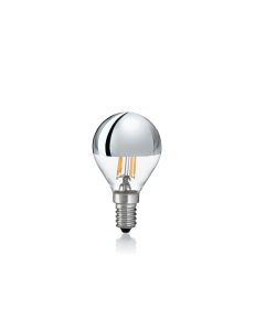IDEAL LUX: Lampadina E14 led 4w sfera vetro cromo luce calda in offerta