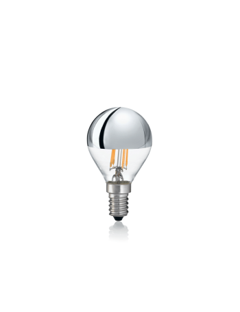 IDEAL LUX: Lampadina E14 led 4w sfera vetro cromo luce calda in offerta