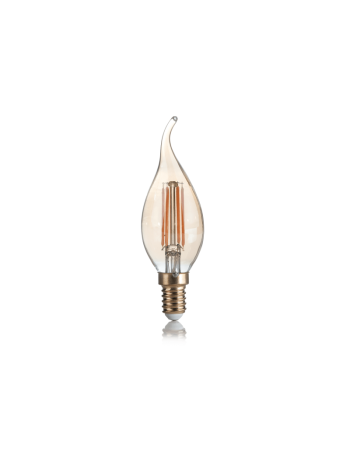 IDEAL LUX: Lampadina E14 led 4w colpo di vento vetro ambrata vintage 2200k in offerta