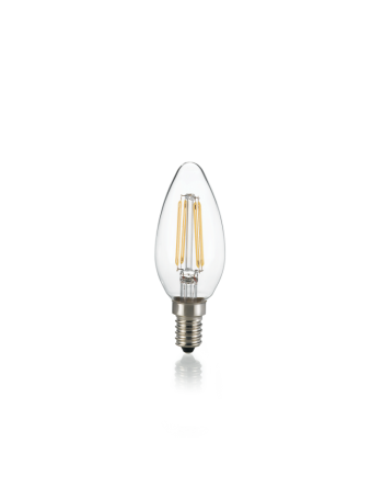 IDEAL LUX: Lampadina E14 led 4w oliva dimmerabile vetro trasparente 3000k in offerta