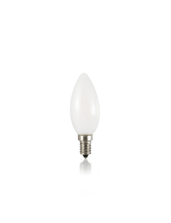 IDEAL LUX: Lampadina E14 led 4w oliva vetro bianco 3000k in offerta