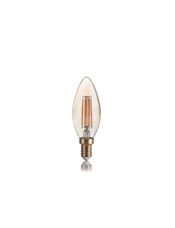 IDEAL LUX: Lampadina E14 led 4w oliva vetro vintage ambrata 3000k in offerta