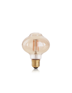 IDEAL LUX: Lampadina E27 led 4 w Bolla vetro ambra vintage luce calda in offerta