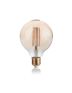 IDEAL LUX: Globo d95 dimmerabile E27 led 4w vetro ambra vintage luce calda in offerta