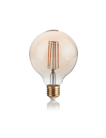 IDEAL LUX: Globo d95 dimmerabile E27 led 4w vetro ambra vintage luce calda in offerta