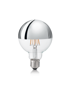 IDEAL LUX: Globo d95 lampadina E27 led 8w vetro cromo luce calda in offerta