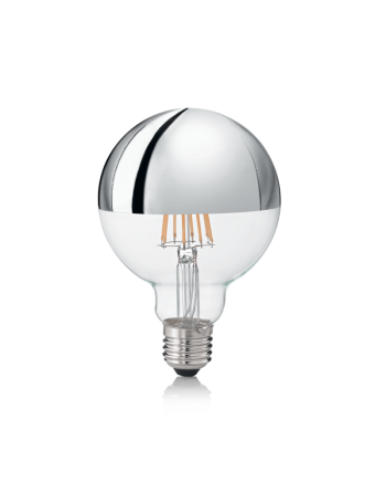 IDEAL LUX: Globo d95 lampadina E27 led 8w vetro cromo luce calda in offerta