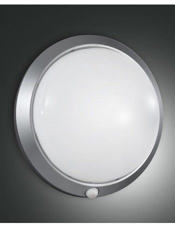 FABAS LUCE: Armilla plafoniera in policarbonato Ø30 sensore presenza argento in offerta