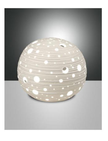 FABAS LUCE: Corvara lampada da tavolo rotonda metallo e ceramica ø 20 bianco in offerta