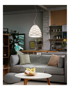 FABAS LUCE: Duchessa sospensione ceramica ø 30 bianco in offerta