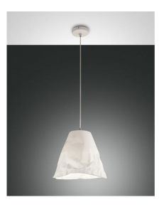 FABAS LUCE: Crumple sospensione metallo e ceramica ø30 bianco in offerta
