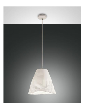 FABAS LUCE: Crumple sospensione metallo e ceramica ø30 bianco in offerta
