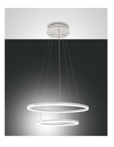 FABAS LUCE: Giotto sospensione LED doppio anello dimmerabile bianco 52w in offerta