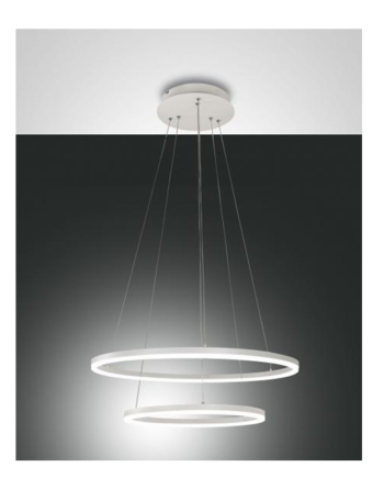 FABAS LUCE: Giotto sospensione LED doppio anello dimmerabile bianco 52w in offerta