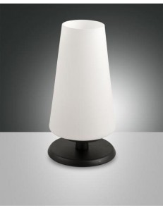 Milady Tavolo led vetro soffiato bianco Ø11 struttura nero 2