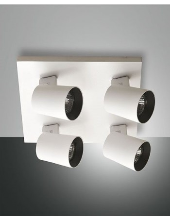 FABAS LUCE: Modo Spot metallo bianco 4 luci diffusore cilindro in offerta