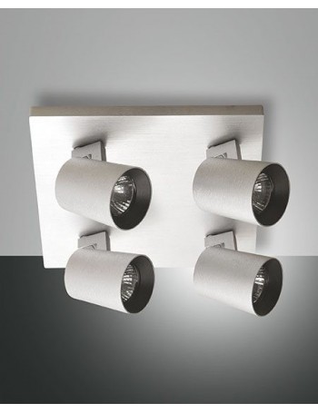 FABAS LUCE: Modo Spot alluminio spazzolato 4 luci diffusore cilindro in offerta
