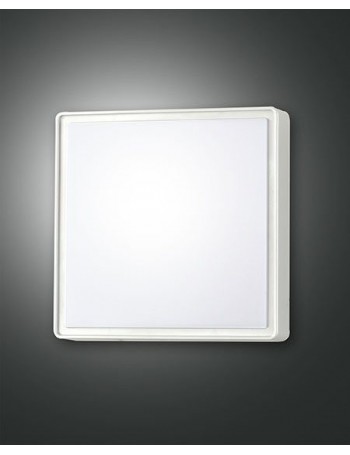 FABAS LUCE: Oban IP65 Plafoniera quadrata 24 policarbonato esterno bianco led 15watt 4000k in