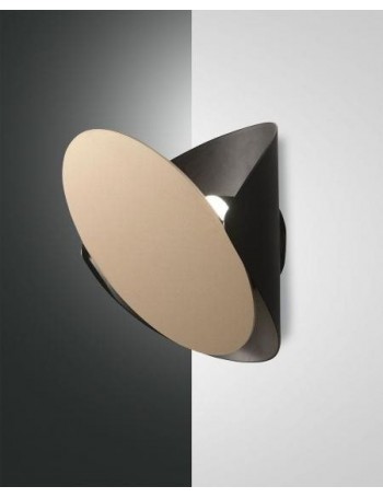 FABAS LUCE: Shield applique metallo nero oro led dimmerabile 14 watt in offerta
