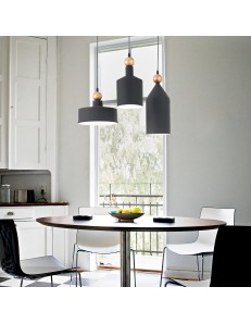 IDEAL LUX: Triade-3 sospensione in metallo grigio rotonda ø15 cm in offerta