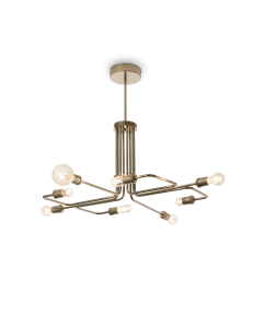IDEAL LUX: Triumph sp8 lampadario 8 luci stile rustico ottone in offerta 2