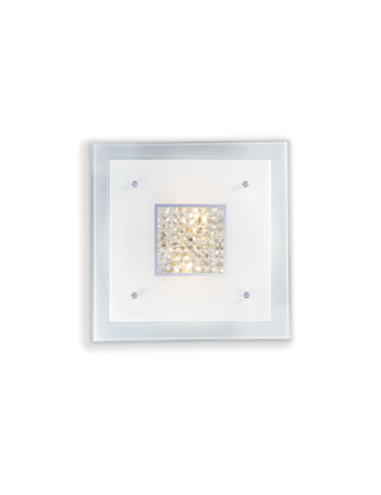 IDEAL LUX: Steno pl2 plafoniera in vetro con decoro cristallo in offerta