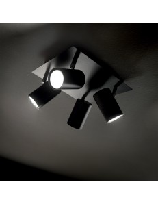 IDEAL LUX: Spot pl4 plafoniera moderna 4 luci nera in offerta 2
