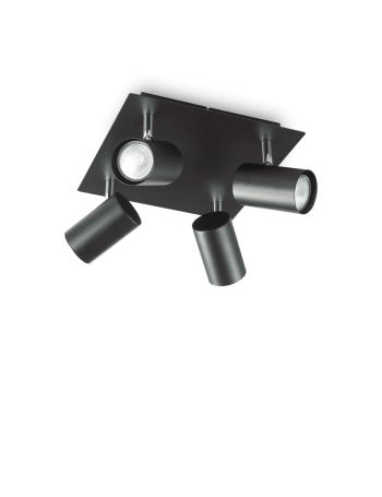 IDEAL LUX: Spot pl4 plafoniera moderna 4 luci nera in offerta