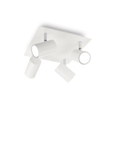 IDEAL LUX: Spot pl4 plafoniera moderna 4 luci bianca in offerta