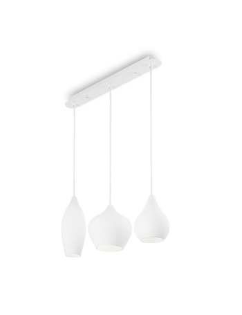 IDEAL LUX: Soft SP3 Sospensione moderna 3 luci vetro bianco in offerta