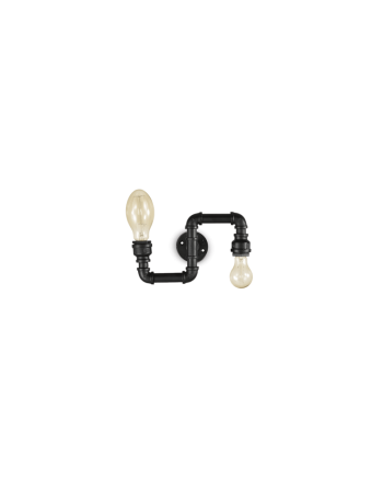 IDEAL LUX: Plumber ap2 applique 2 luci stile rustico nero opaco in offerta
