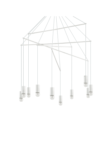 IDEAL LUX: Pop sp10 sospensione lampadario 10 luci in metallo bianco in offerta
