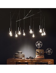 IDEAL LUX: Pop sp10 sospensione lampadario 10 luci in metallo nero deal lux in offerta