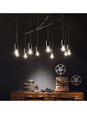 IDEAL LUX: Pop sp10 sospensione lampadario 10 luci in metallo nero deal lux in offerta