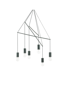 IDEAL LUX: Pop sp6 sospensione lampadario 6 luci in metallo nero in offerta