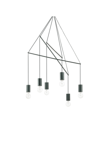 IDEAL LUX: Pop sp6 sospensione lampadario 6 luci in metallo nero in offerta